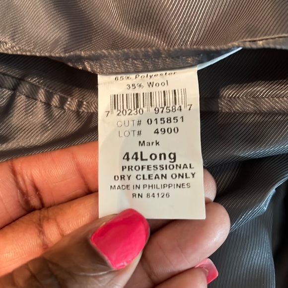 📸Bernhard Altmann Gray Men Suit Jacket Blazer Bronze Crescent Buttons 44 Long - Picture 9 of 17